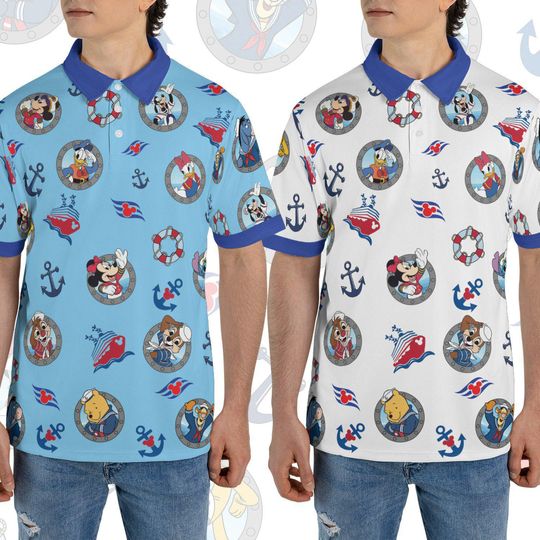 Discover Disney Cruise Polo Shirt, Mickey And Friends Cruise Line Polo Shirt, Disney Trip 2026 Mens Tee, Disney Wish Dream Wonder Fantasy T-shirt