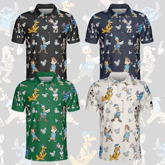 Discover Mickey And Friends Golf Polo Shirt, Father's Day Gift, Golf Lovers Short Sleeve Shirt, Dad Birthday Gifts, Disney Golf Polo T-shirt
