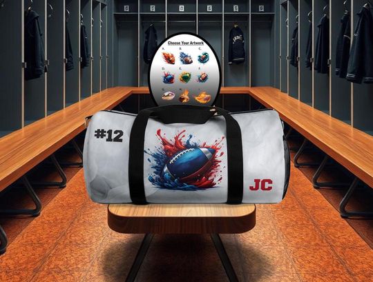 Personalized Football Bag, Buffalo Bills, New York Football, Kid Duffle Bag,Love Football, Football player, Little League Bag, Practice Bag
