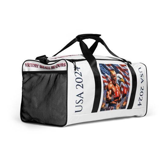 Discover Trump 2024 Gym Duffle Bag for Trump Supporters Boxer Trump Design Gift for MAGA Supporters Gift for Trump 2024 Lovers Gym Duffle Bag