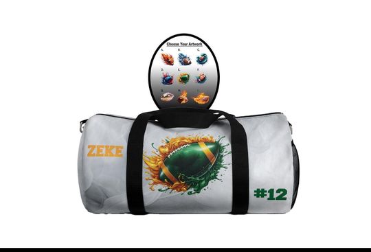 Discover Personalized Duffel Bag, Green Bay Football, School PE, Quality Bag, Workout, Sports, Athlete Gift, Printed Name Number and Football Choice