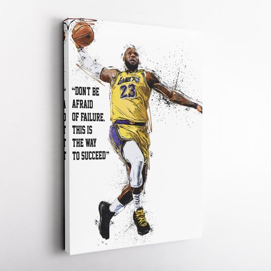 Discover LeBron James Lakers Canvas Art  Inspirational NBA Quote Poster