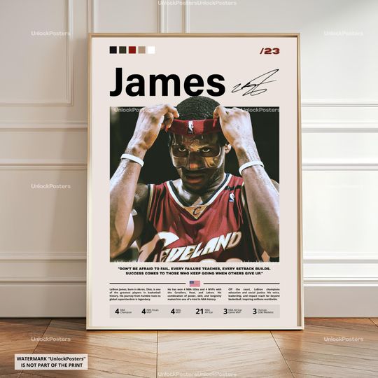 Discover LeBron James Poster, James Cavaliers, Framed NBA Basketball Print, Basketball Legend Decor, Sports Artwork, LeBron Wall Art, LeBron James
