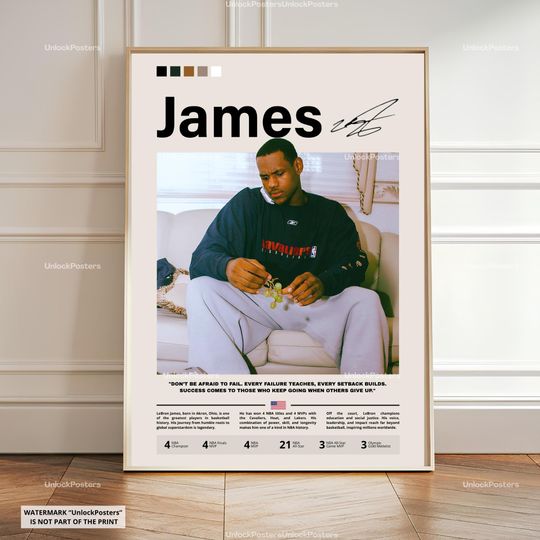 LeBron James Poster, James Lakers, Framed NBA Basketball Print, Basketball Legend Decor, Sports Artwork, LeBron Wall Art, Iconic Poster, NBA