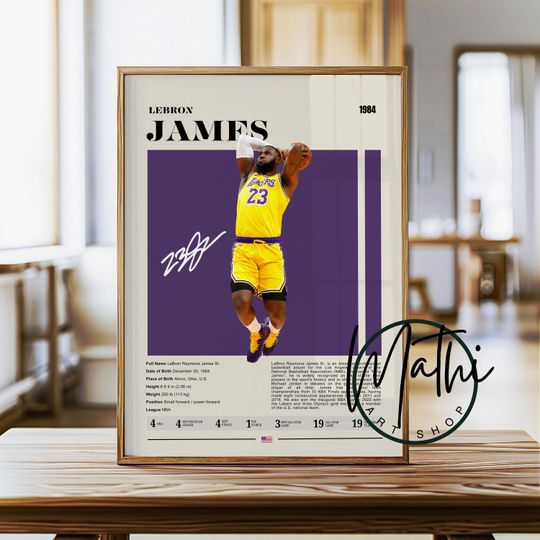 Discover LeBron James Art Print: NBA Legend, Modern Sports Decor  (Digital or Physical)