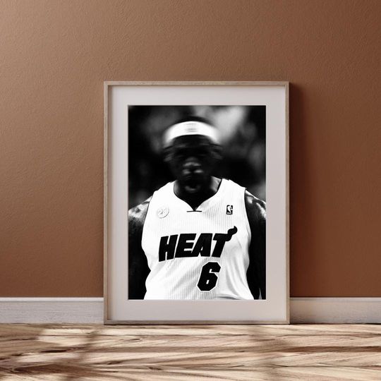 Discover LeBron James Miami Heat Wall Art, Iconic Basketball Legend Poster, Championship Era Sports Print, NBA History Decor