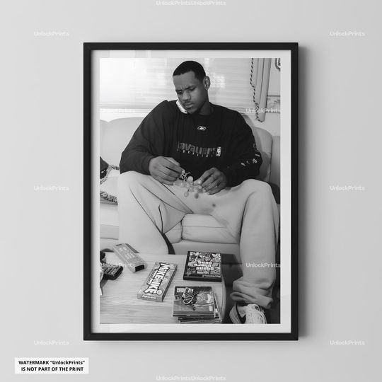 LeBron James Print, NBA Basketball Posters, Sports Icon Wall Art, Basketball Champion Decor, Athlete Artwork, LeBron Basketball Room Decor