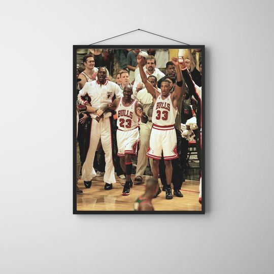 Michael Jordan & Scottie Pippen Poster  Chicago Bulls Wall Art  NBA Legends Print  Motivational Basketball Sports Decor