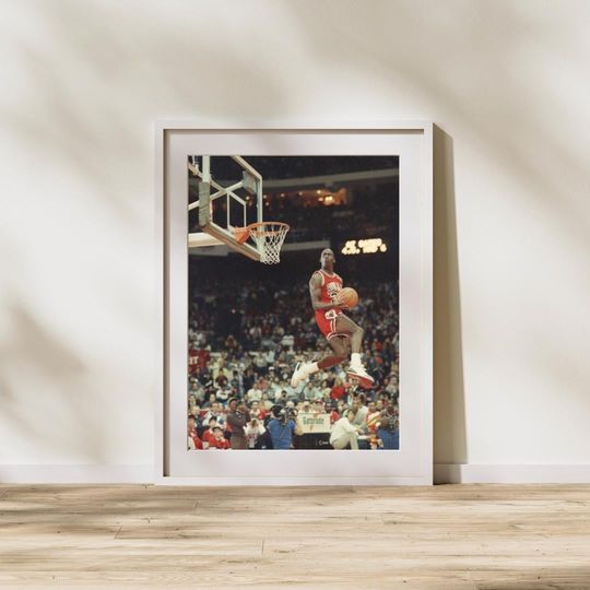 Michael Jordan Inspired Wall Art, Basketball Legend Poster, GOAT NBA Tribute Print, Iconic Sports Artwork for Man Cave Decor