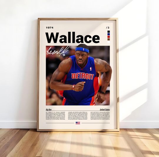 Discover Ben Wallace Poster  NBA Defensive Legend Wall Art