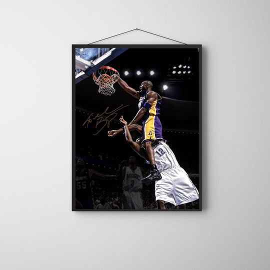 Kobe Bryant Dunk Poster, Mamba Mentality Wall Art, NBA Legend Print, Motivational Basketball Decor, Sports Gift for Fans