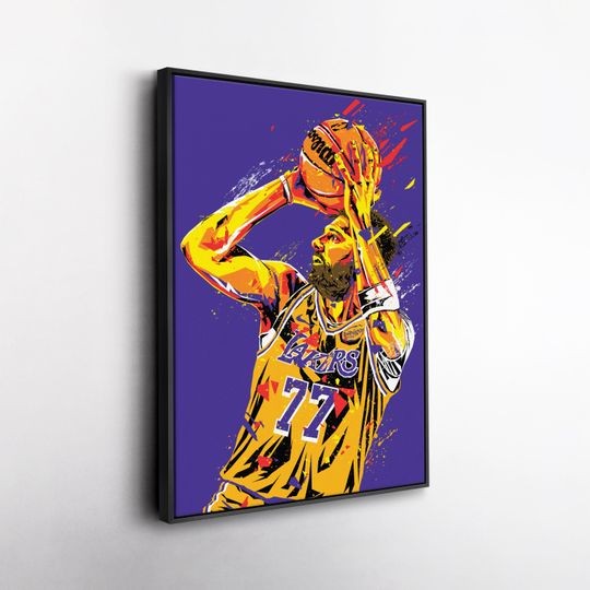 Discover Luka Doncic Pop Art Canvas Print  Los Angeles Lakers Wall Decor  NBA Gift for Basketball Fans, Game Room or Man Cave