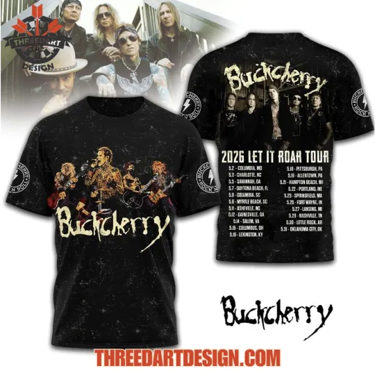 Discover Buckcherry 2026 Let It Roar Tour 3D T-Shirt S-5XL