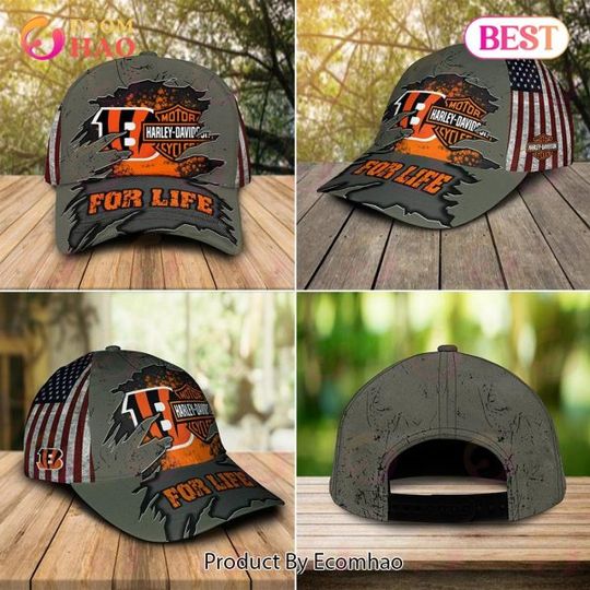 Haarleyy Davidson x Cincinnati Bengals Cap Allover Print
