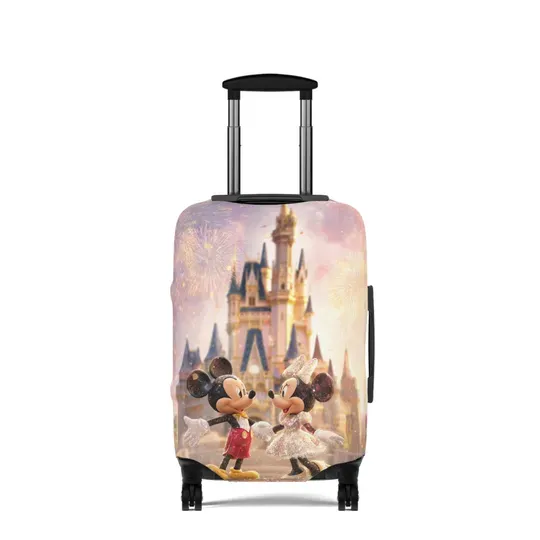 Discover Disney Castle Luggage Cover, Mickey & Minnie Travel Cover, Cute Suitcase Protector, Fairytale Travel Gift