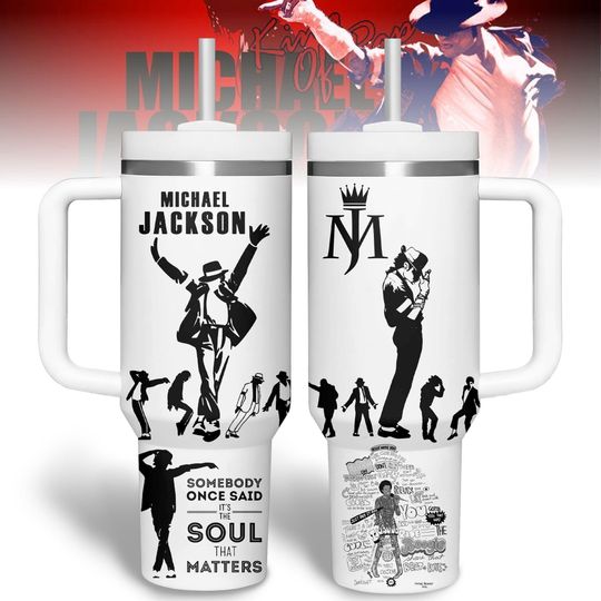 Michael Jackson Music 40 0z Tumbler with handle