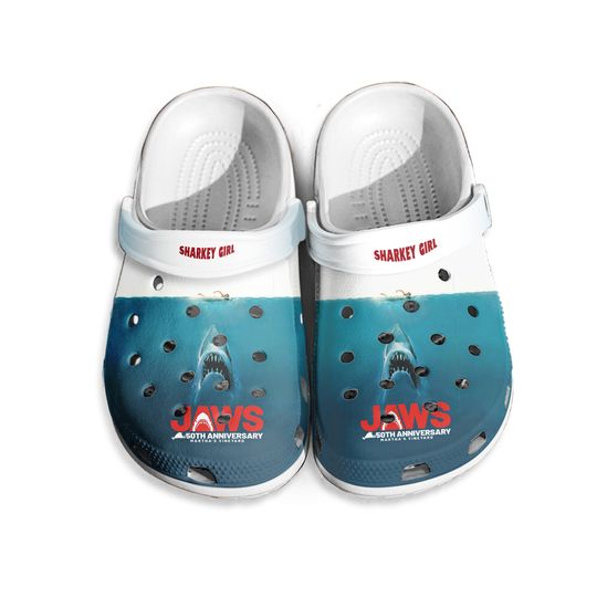 Personalized Jaws Custom Clogs, Unisex all Size, 50th Anniversary Horror Movie
