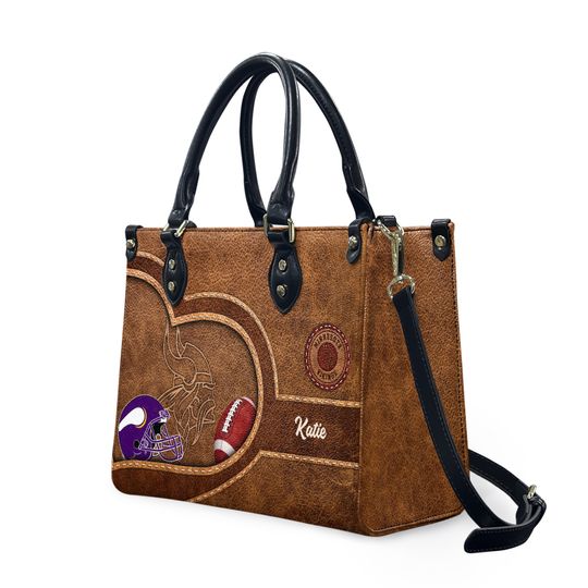 Custom Minnesota Football Team Vikings Leather Bag
