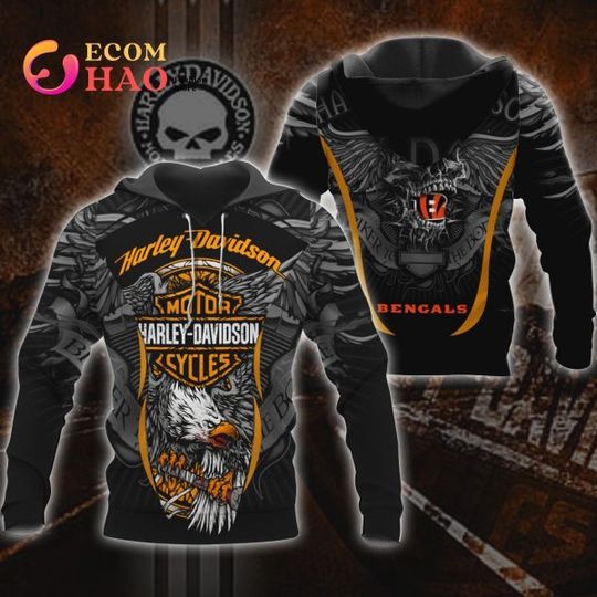 Discover Cincinnati Bengals X Haarleyy Davidson 3D Hoodie