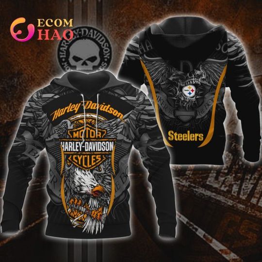 Discover Pittsburgh Steeler X Haarleyy Davidson 3D Hoodie