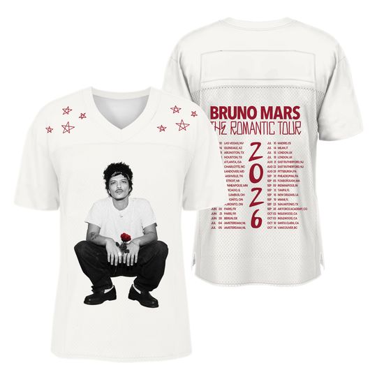 Show Bruno The Romantic Tour 2026 Football Jersey, Mars Unisex Funny Baseball Jersey