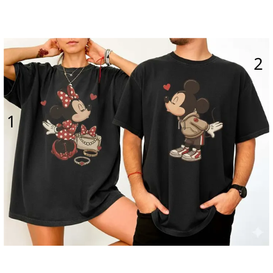 Discover Disney Mickey and Minnie Valentine's Day Couple T-Shirt