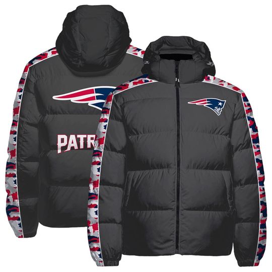 New England Patriots football Starter Thursday Night Gridiron Hooded Puffer Jacket