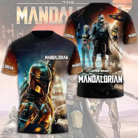 Star Wars The Mandalorian T-Shirt - 3D All Over Print Graphic Tee