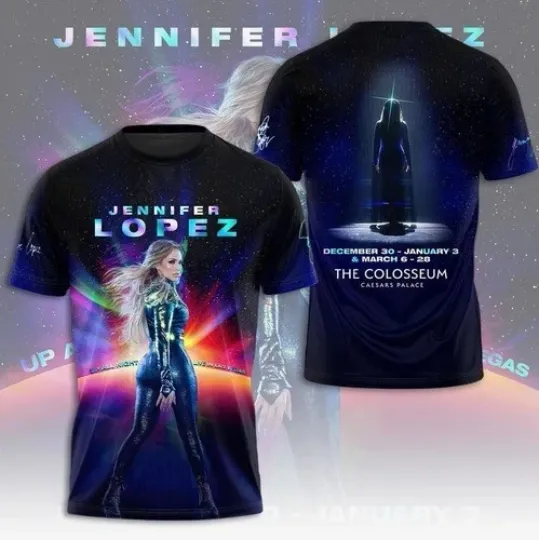 Discover Jennifer Lopez The Colosseum Caesars Place 2025 3D T-Shirt