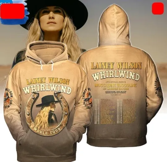 Lainey Wilson Whirlwind World Tour 2025 3D hoodie