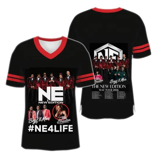 Discover New Edition NE4LIFE Tour 2026 Football Jersey Boyz II Men Toni Braxton