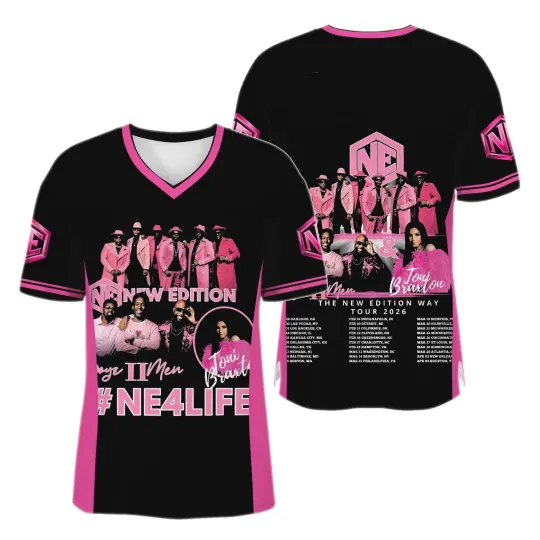Discover New Edition The New Edition Way Tour 2026 Football Jersey Concert Shirt