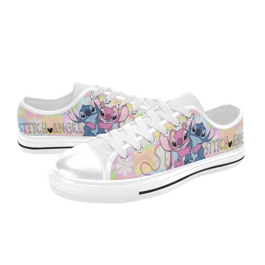 Discover Low Top Sneakers Canvas  Custom Lilo And Stitch Sneakers Casual