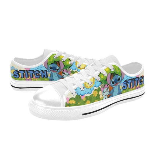 Discover Low Top Sneakers Canvas  Custom Lilo And Stitch Sneakers Casual