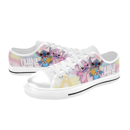 Discover Low Top Sneakers Canvas  Custom Lilo And Stitch Sneakers Casual