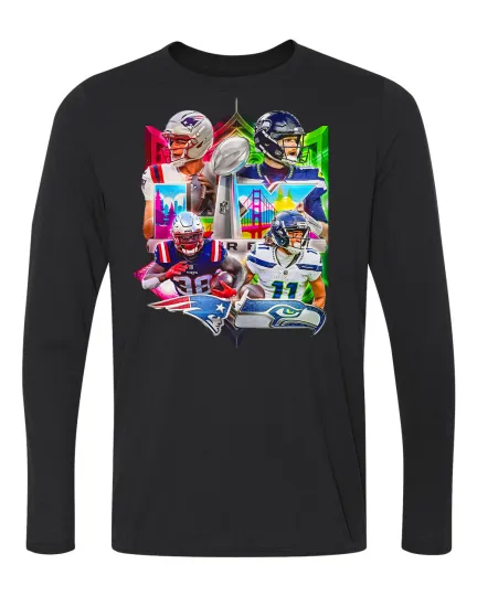 Discover Seattle Seahawks vs New England Patriots Long Sleeve T-Shirt
