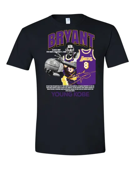 Discover Kobe Bryant Vintage Graphic T-Shirt Short Sleeve Mens