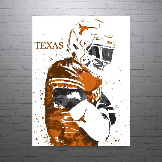 Discover Texas Longhorns Football Poster - Man Cave Decor