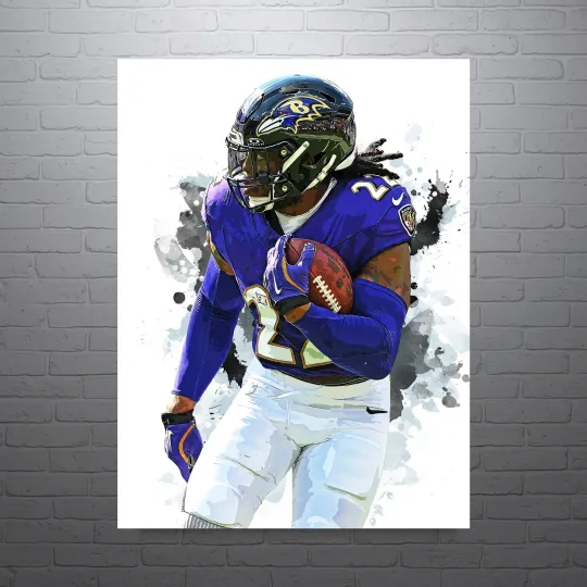 Derrick Henry Baltimore Ravens Vertical Poster - Sports Print for Man Cave