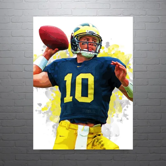 Tom Brady Michigan Wolverines TD Sports Poster, Vertical Premium Matte Wall Art
