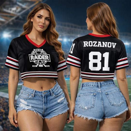 Discover Rozanov 81 Hockey Crop Top Jersey, Boston V-Neck Shirt
