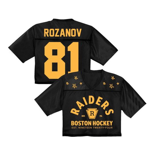 Crop Top Football Jersey, ROZANOV 81, Raiders Boston Hockey