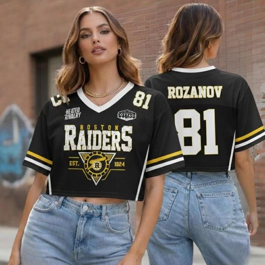 Heated Rivalry Raiders Crop Top Football Jersey, Boston Jersey, Connor Storrie Shirt, Ilya Rozanov Shane Hollander