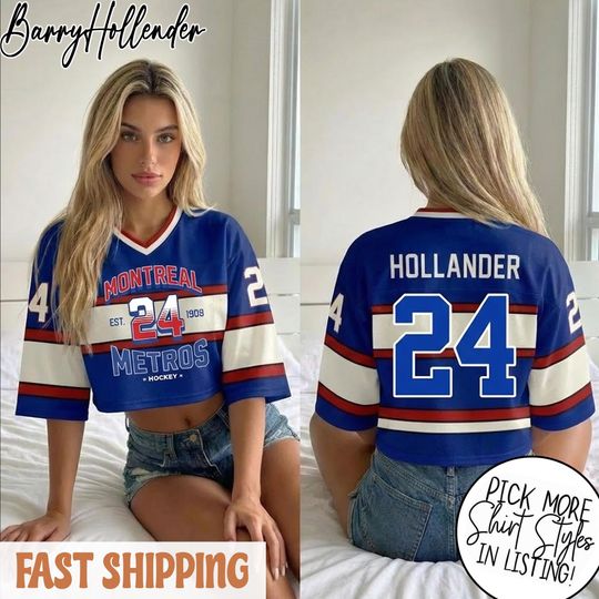 Discover Heated Rivalry Croptop Football Jersey | Shane Hollander 24 Montreal Metros