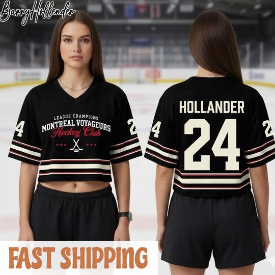 Discover Heated Rivalry Croptop Football Jersey | Shane Hollander 24 Montreal Metros