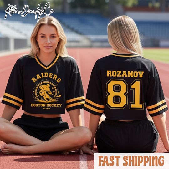 Discover Boston Hockey Crop Top Football Jersey, Rozanov Hollander Crop Top, Hunter Hockey Jersey, Heated Rivalry Inspired Outfit