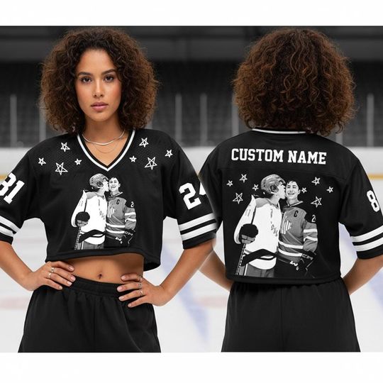 Discover Custom name ROZANOV & HOLLANDER Crop Top Football Jersey, Heated Rivalry Football Jersey, Ilya Rozanov Shane Hollander, Hollander Rozanov