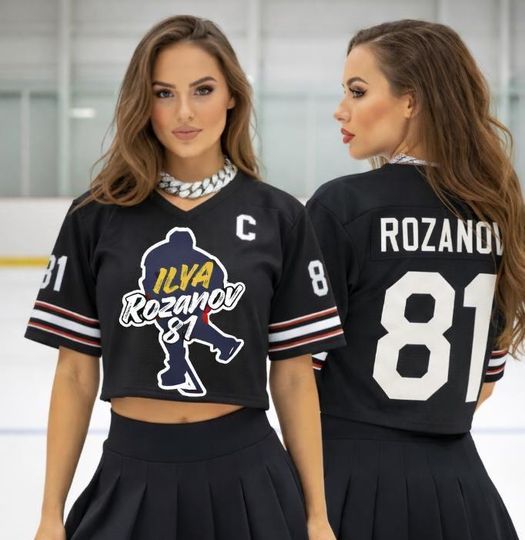 Rozanov 81 Croptop Jersey, Connor Storrie jersey, Raiders Shirt, Heated Rivalry Hookey Jersey, Ilya Rozanov Shane Hollander
