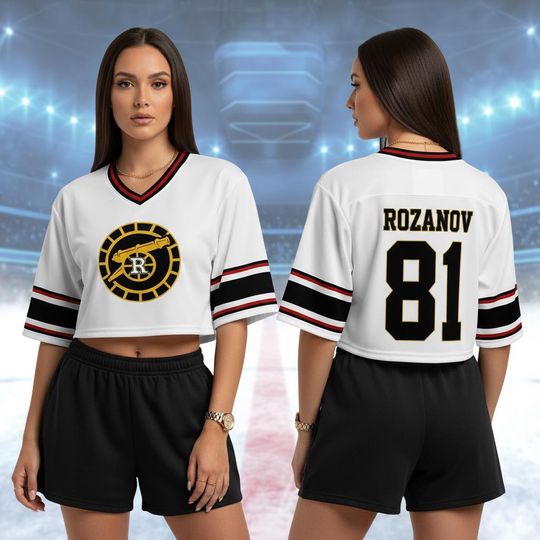 Discover Heated Rivalry Crop Top Football Jersey, ROZANOV & HOLLANDER football Jersey, Connor Storrie Shirt, Ilya Rozanov Shane Hollander