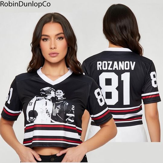 Discover Hollander Rozanov Heated Rivalry Croptop Football Jersey, Heated Rivalry Shirt, Connor Storrie Rozanov Shirt, Gift For Fan